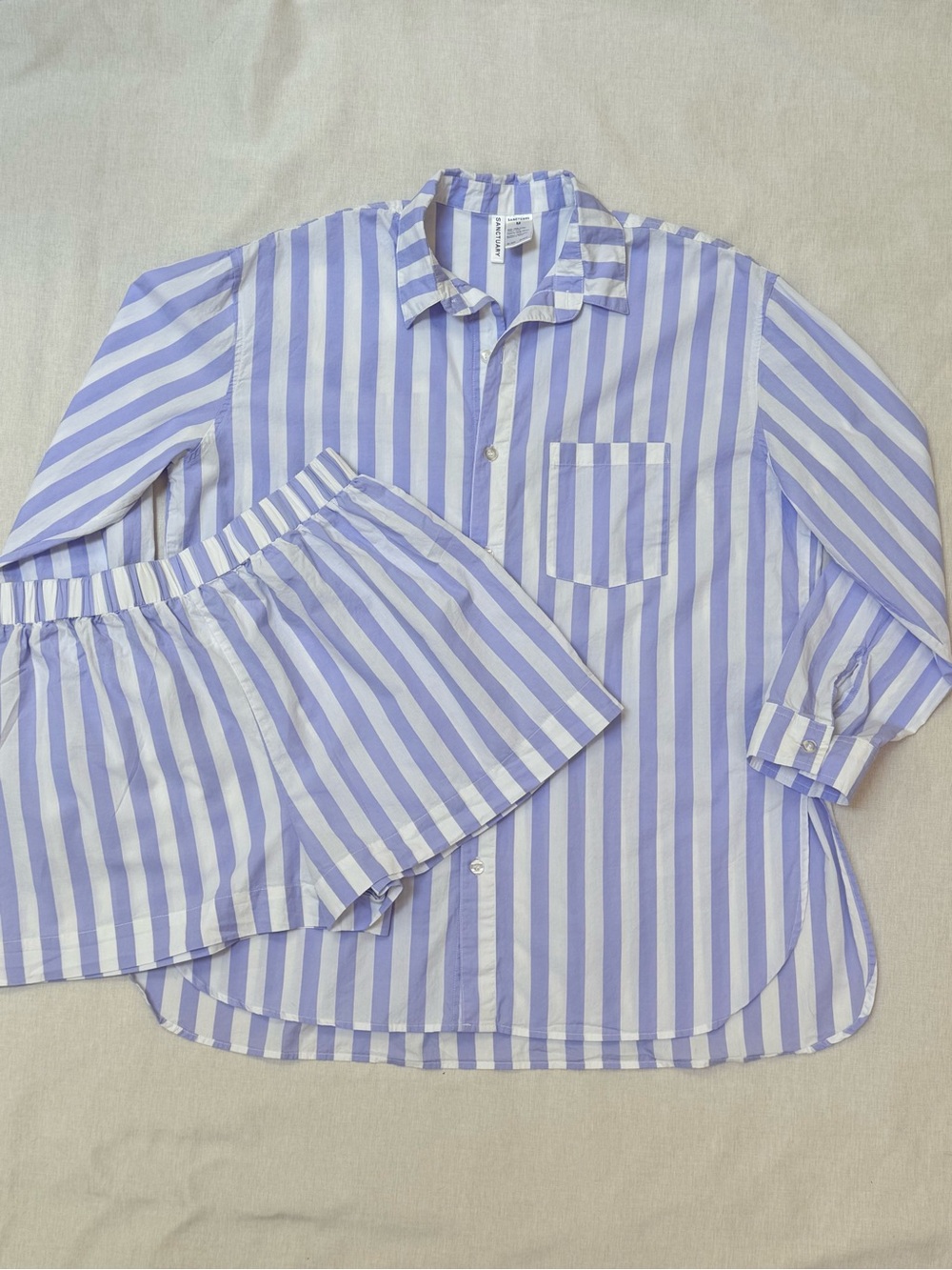 Sanctuary Lavender & White Striped Matching Lounge Set Size M